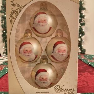 Christmas Balls Pearl Glass Santa